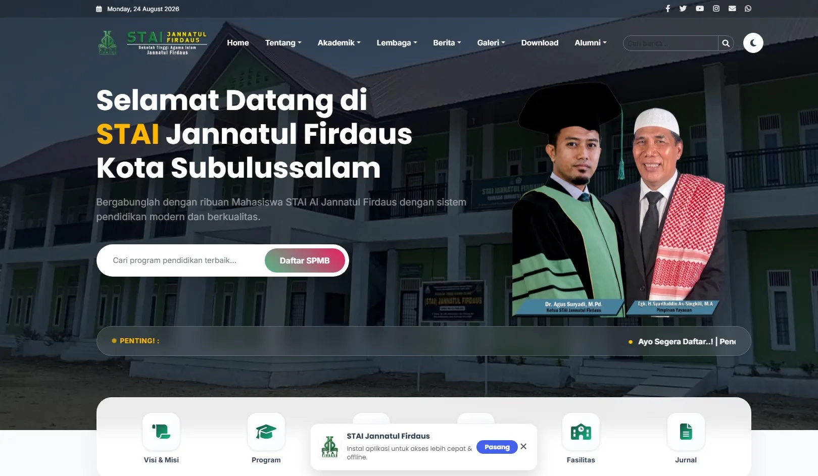 STAI Jannatul Firdaus Launching Website Resmi, Langkah Strategis Menuju Kampus Berbasis IT